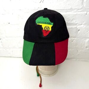 Vintage Cross Colours Hat Africa Black Green‎ Red Tie Hack Cap